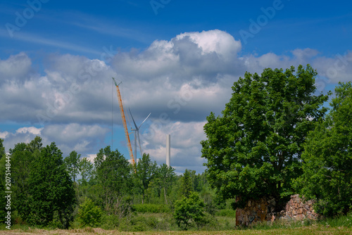 installation of wind turbines from nearby rural houses
