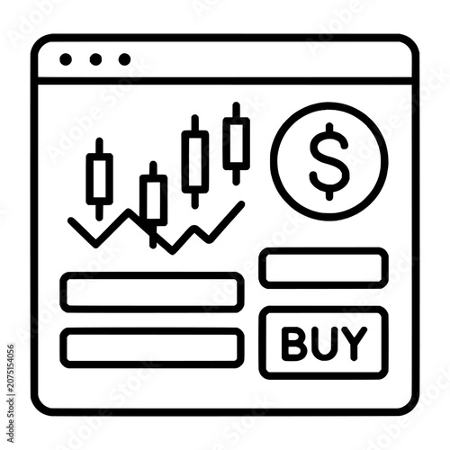 Trading Platform Interface Infographic Diagram Element Line Icon