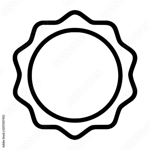 Blank Seal Shape Blank Sale Badge Label Badge Shape Line Icon