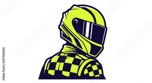 Racing Driver Helmet Illustration.