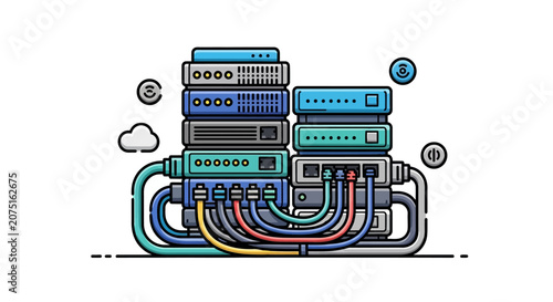 Servers and data center.