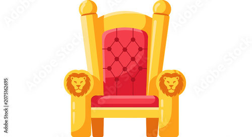 Golden throne chair lion.