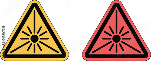 Laser Warning Icon Featuring Hazard, Radiation, and Safety Alert Symbols for Industrial and Laboratory Applications