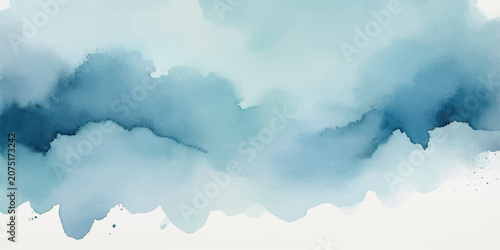 Cuadro en lienzo Bright blue summer sky with fluffy white cumulus clouds in a clear atmosphere, n