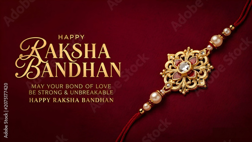 Festive Raksha Bandhan Background Featuring Beautifully Decorated Rakhi and blank space for text