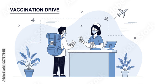 Vaccination Drive: Traveler Receives Shot at Airport for Safe Travel