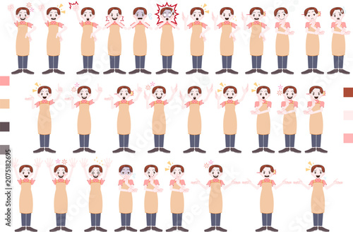 ビジネスキャラクターのポーズセットイラスト