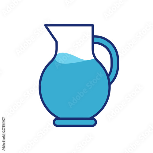 Blue water pitcher vector icon