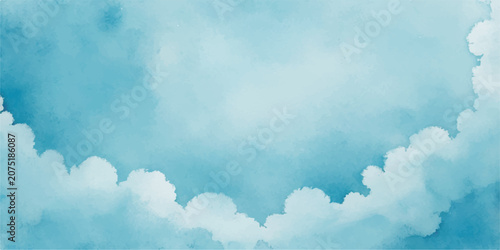 Photos Bright blue sky with fluffy white cumulus clouds and sunlight, clear summer clou