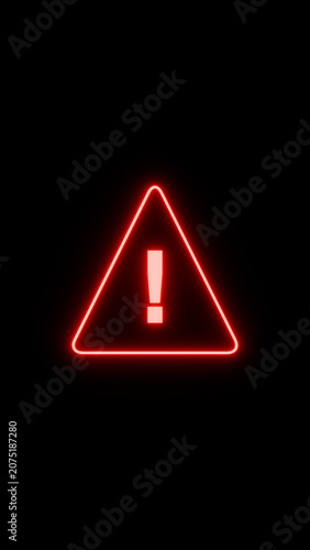 Red illuminated warning sign, computer crime. Data breach, system is hacked, computer virus, network security, fire wall, safety.