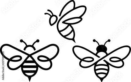 Honey bee vector illustration