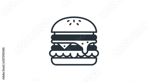 Minimalist Hamburger Icon Illustration