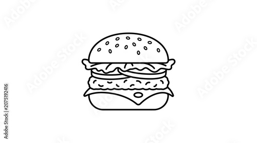 Simple Outline Burger Icon