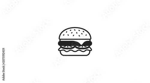 Minimalist Hamburger Icon Illustration