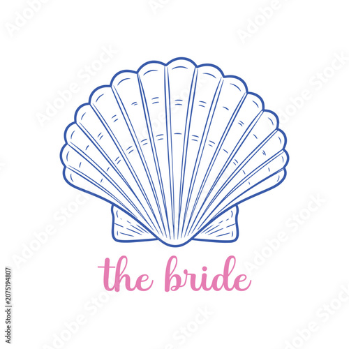 The Bride Seashell Coastal Bachelorette Vector Illustration