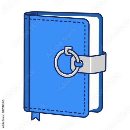 Blue notebook with padlock icon vector illustration