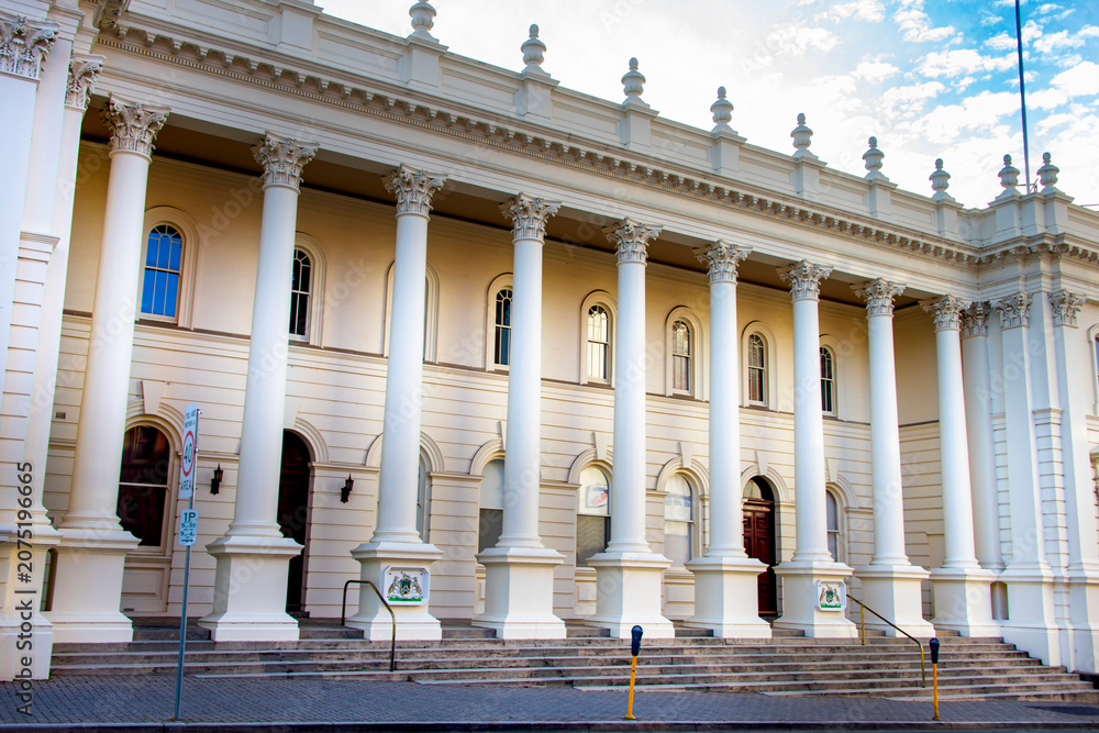 Fototapeta premium Facade of the Launceston Town Hall in Tasmania - Australia