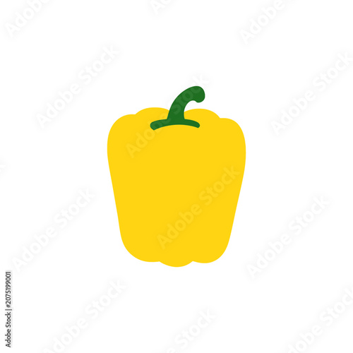 Yellow bell pepper flat vector icon