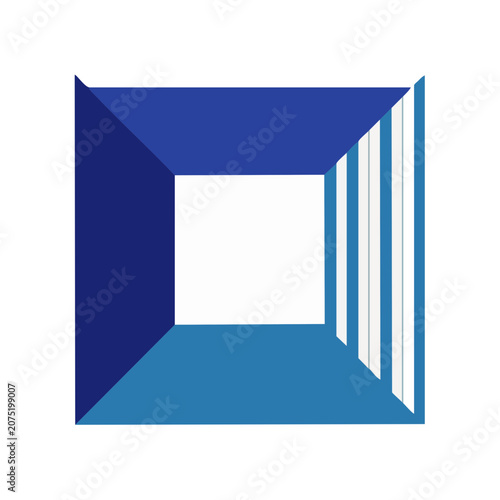 Abstract geometric tunnel with depth perspective
