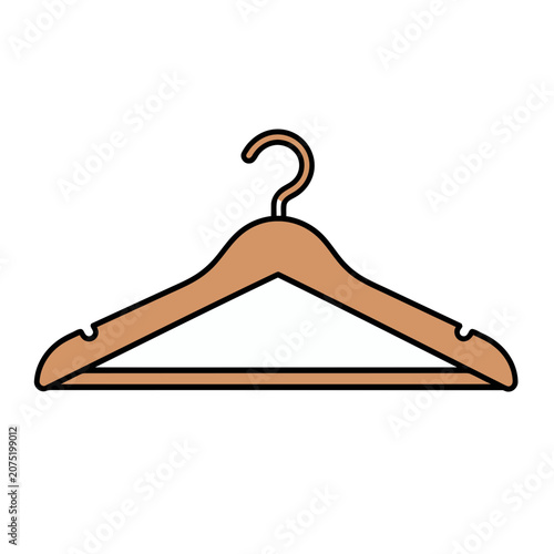 Wooden clothes hanger vector illustration