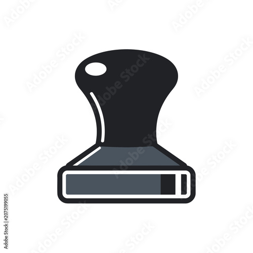 Black rubber stamp vector icon
