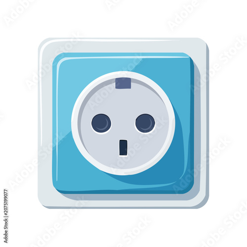 Blue electrical outlet vector icon