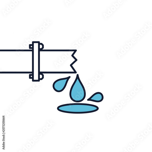 Water leak from pipe icon
