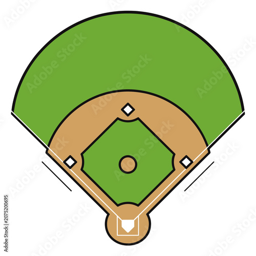 Baseball Field Diagram Vector Illustration