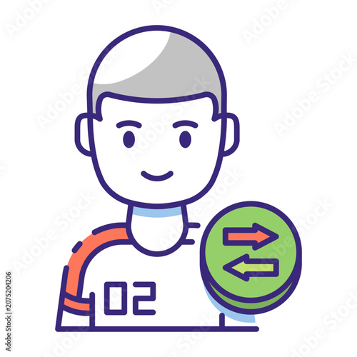 This Substitute player icon is suitable for World Cup, Football Sport, etc