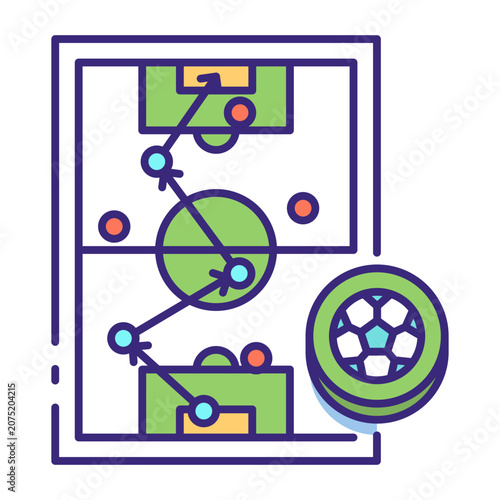 This Strategy icon is suitable for World Cup, Football Sport, etc