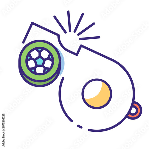 This Whistle icon is suitable for World Cup, Football Sport, etc