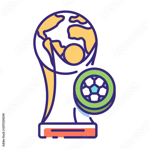 This World Cup (trophy) icon is suitable for World Cup, Football Sport, etc
