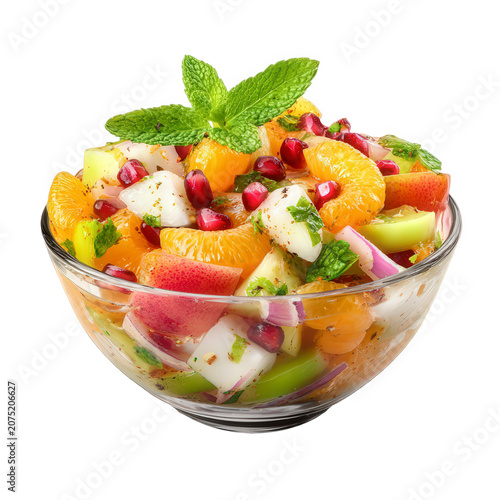 Fresh Fruit Salad with Mint Leaves