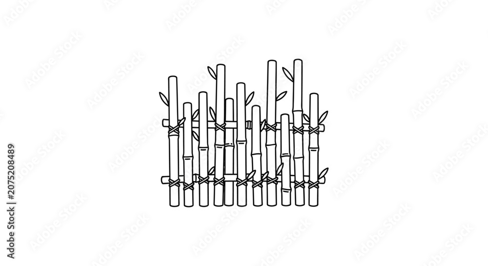 Obraz premium A black and white illustration of a fence.