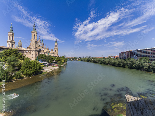 Cityscape of Zaragoza, the capital of Aragon in northeastern Spain. Historic architecture, cultural heritage and urban atmosphere in one of the country's most important cities.