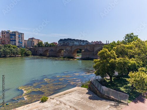 Cityscape of Zaragoza, the capital of Aragon in northeastern Spain. Historic architecture, cultural heritage and urban atmosphere in one of the country's most important cities.