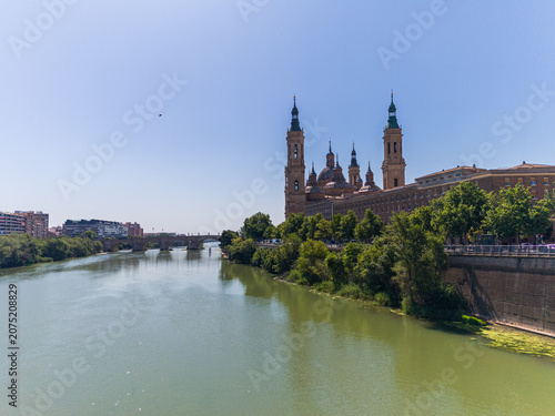 Cityscape of Zaragoza, the capital of Aragon in northeastern Spain. Historic architecture, cultural heritage and urban atmosphere in one of the country's most important cities.