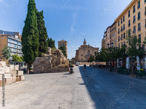 Cityscape of Zaragoza, the capital of Aragon in northeastern Spain. Historic architecture, cultural heritage and urban atmosphere in one of the country's most important cities.
