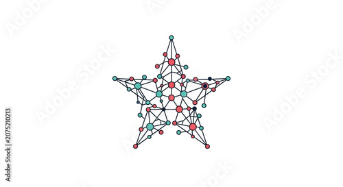 Molecular structure of a star shaped chemical compound.