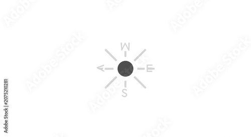 A simple compass with directional arrows.