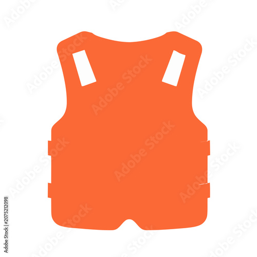 Orange life jacket vector illustration