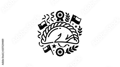Chilean Empanada Icon for Fiestas Patrias Celebration
