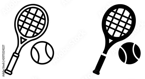 Canvastavla tennis racket outline icon vector