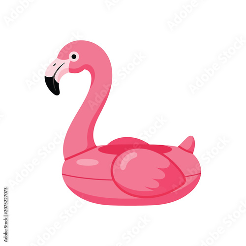 Fotografi Inflatable pink flamingo pool toy.