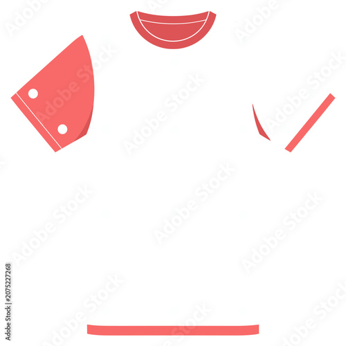 Red polo shirt flat vector illustration