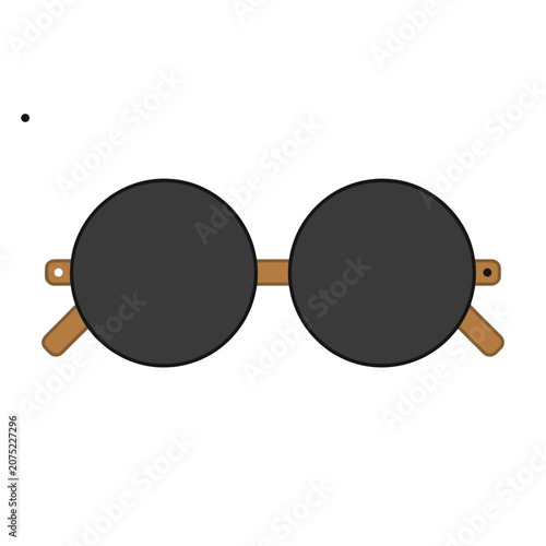 Round sunglasses with tortoiseshell frame vector illustration