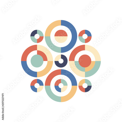Colorful Concentric Circles Geometric Pattern
