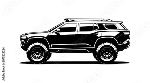 black suv car vector illustration