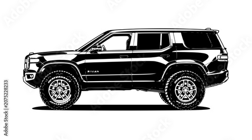 black suv vehicle illustration