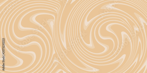 Beige marble acrylic swirl seamless pattern. Coffee latte, caramel, ice cream texture. 1970s trippy psychedelic waves print background. abstract decoration